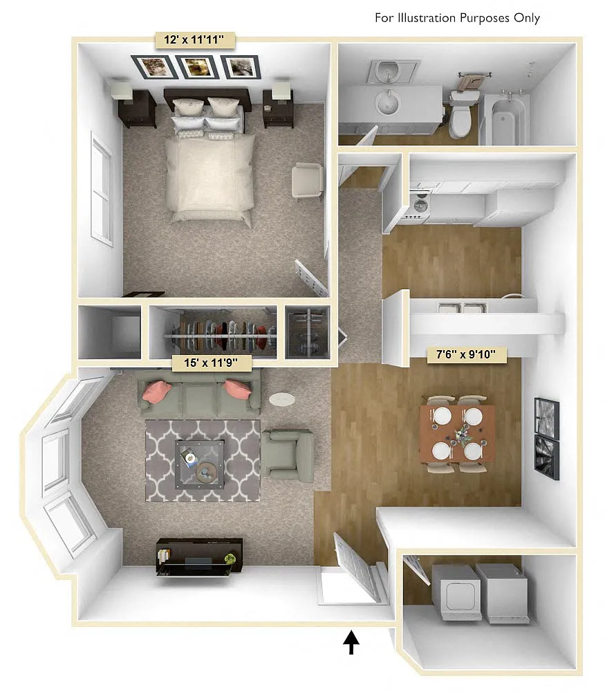 Floor plan One Bedroom Spruce