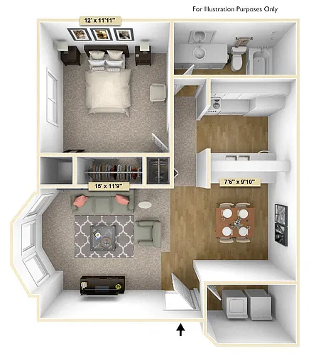 Floor plan One Bedroom Spruce