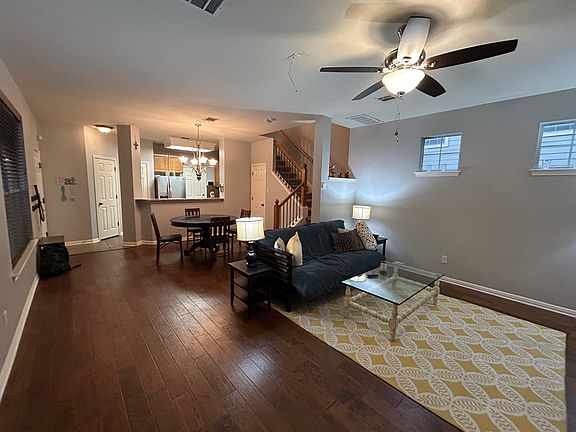 Living Area, Dining, and Kitchen