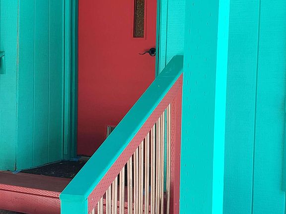 Front Door and entry way steps almost ready. Now inside the roofed outdoor room!