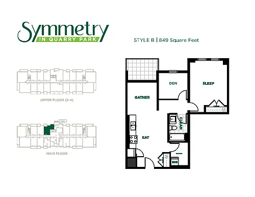 Floor plan 1Bedroom + Den