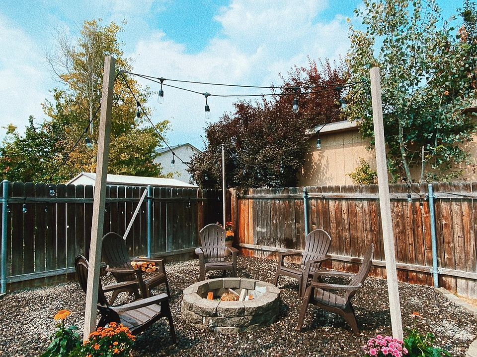 Fire Pit Area With String Lights
