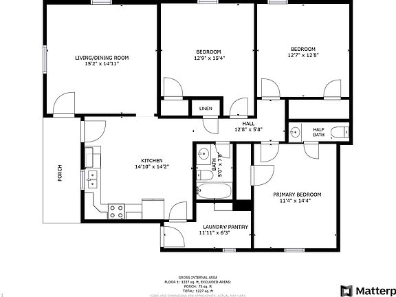 Floor Plan (not including front or side yard)