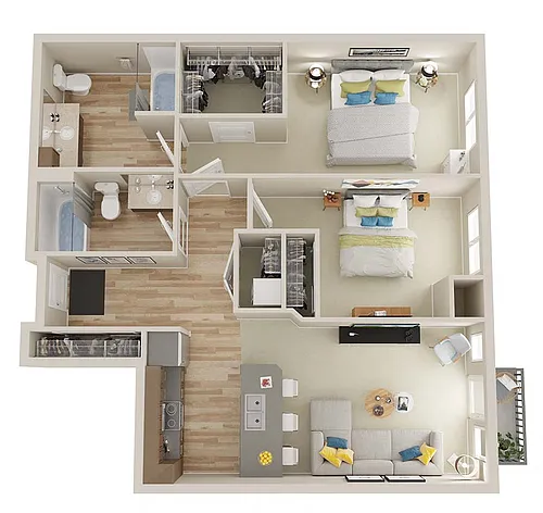 Floor plan 2X2 - D1