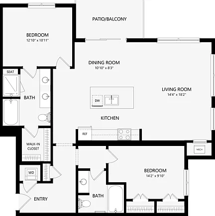Two Bedroom Floor Plan Two Bedroom Floor Plan