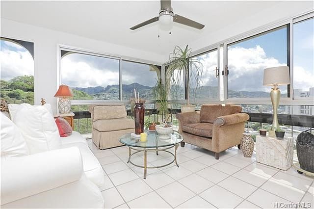 Living room with all the natural light and views.