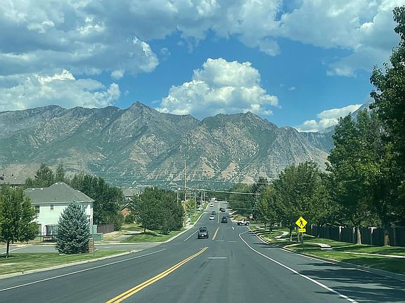 Driving into neighborhood 