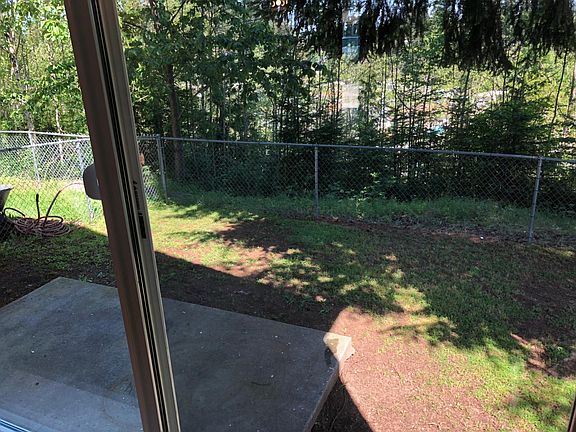 looking at backyard from kitchen slider