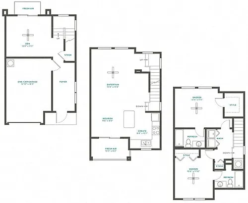 Floor plan 2G Den Townhome Renovation 4