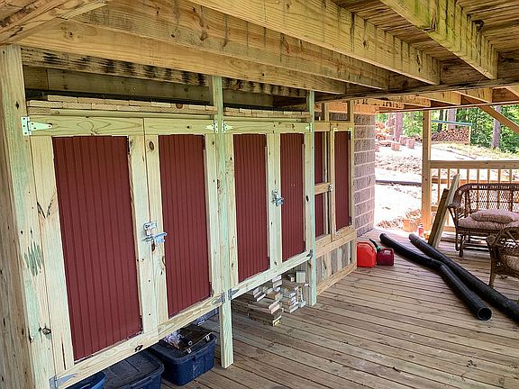 Cabinets under main deck.