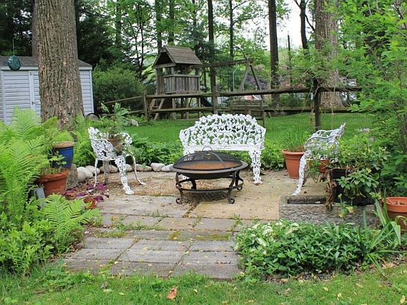 Backyard with firepit