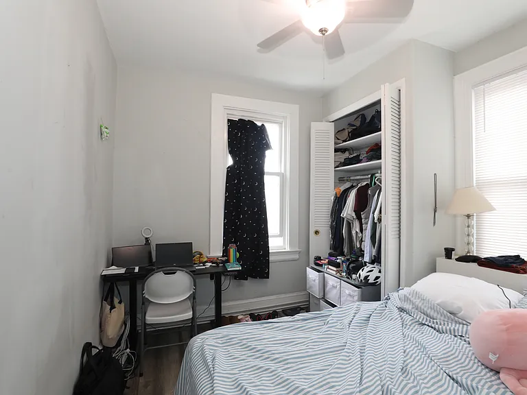 Bedroom with natural light and neutral finishes