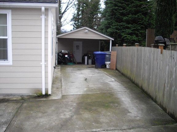 New concrete driveway.