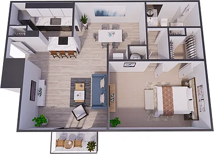 Floor plan 1x1B