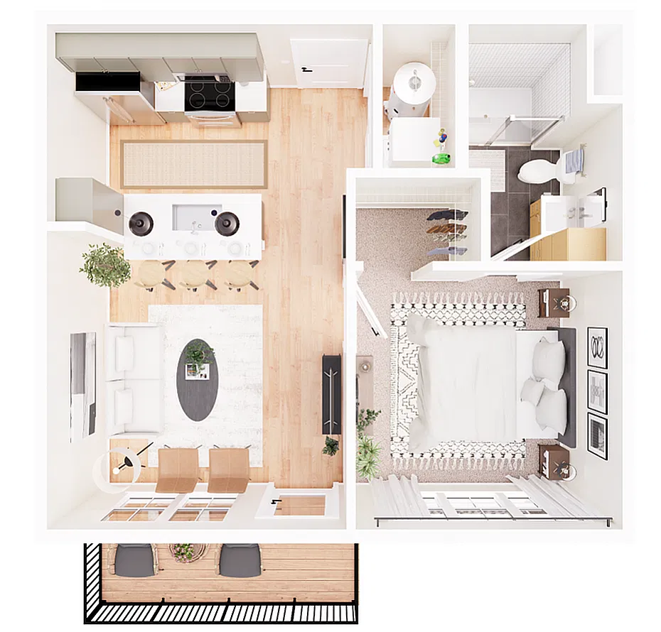 Floor plan Michael-1K