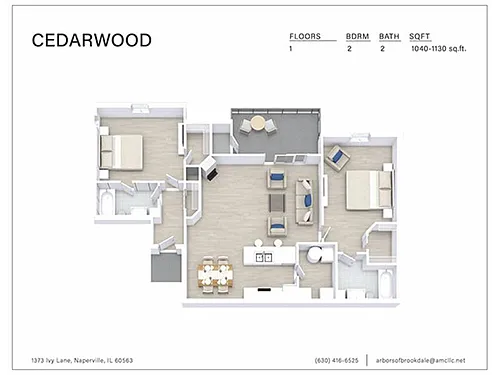 Floor plan 2 Bedroom 2 Bathroom C2