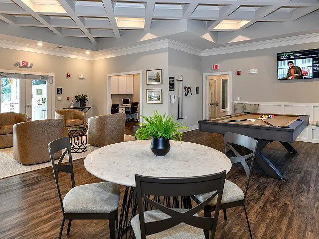 Resident Social Room with Pool Table