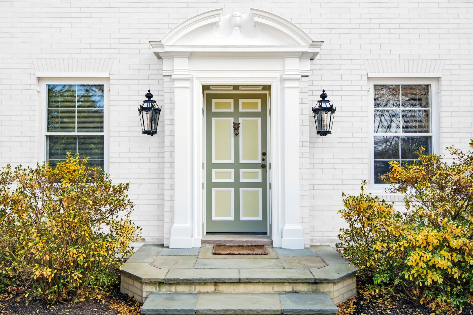 Digital rendering, white exterior.