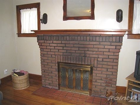 Living room fireplace on main floor