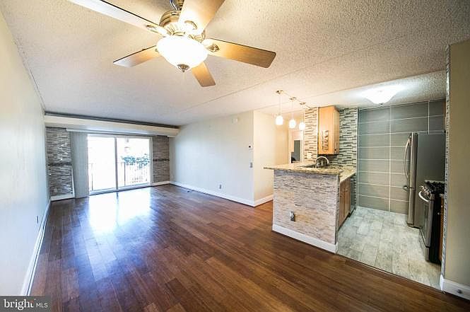 Living area and kitchen