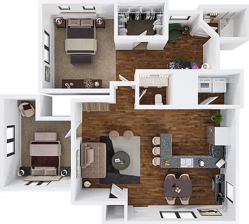 Floor plan A Two Bedroom, Two Bath