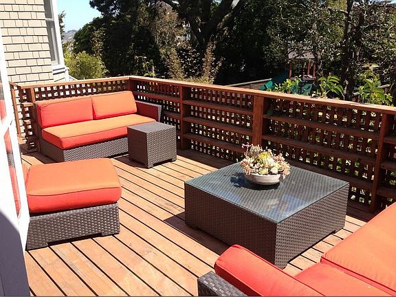 Deck overlooking bridge/yard