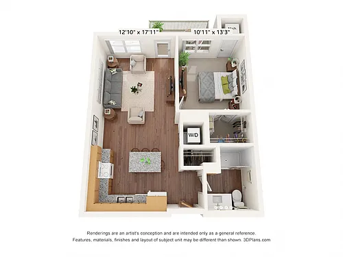 Floor plan One Bedroom D