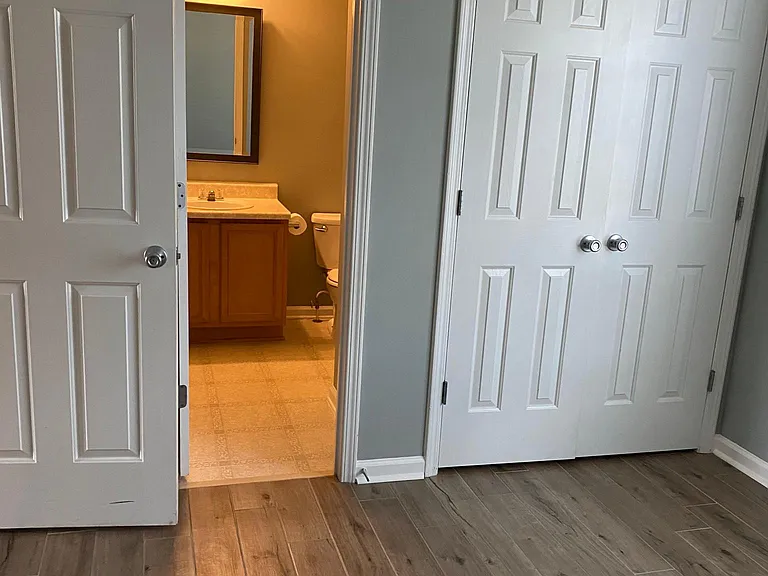 Closet and bathroom