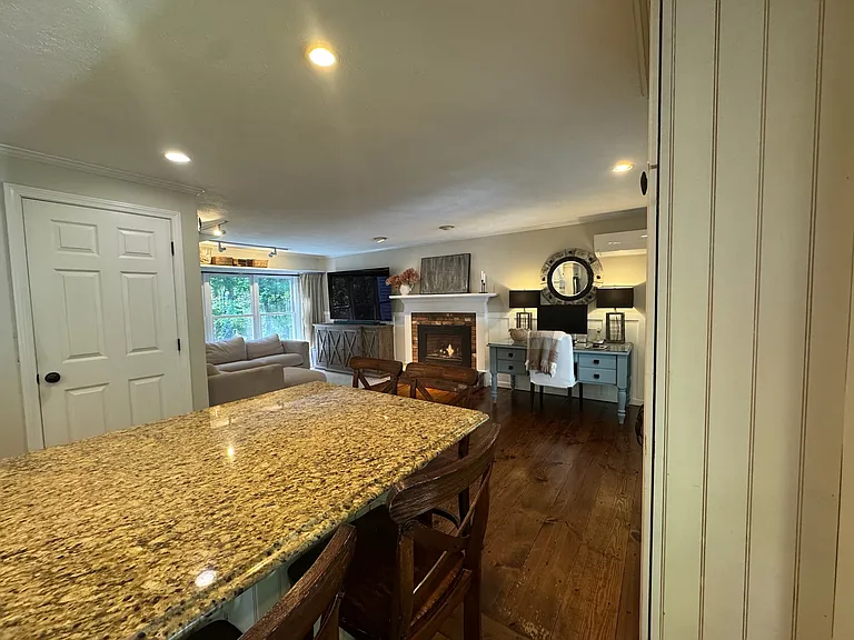View of family room from kitchen island