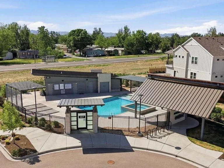 Aerial view of the 1st pool
