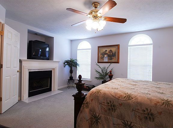 Master bedroom with gas fireplace