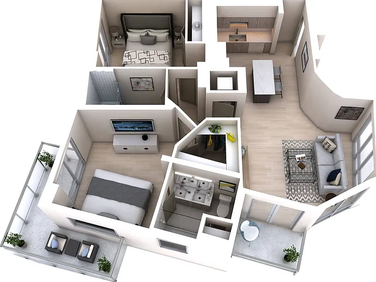 Two Bedroom Two Bath (1,163) Two Bedroom Two Bath (1,163)