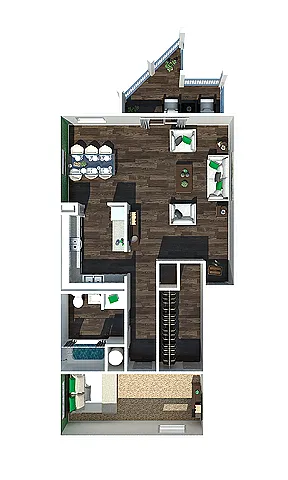 Floor plan 1 Bedroom | One Bathroom