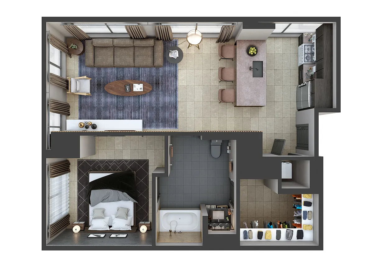 Floor plan 1X1 A10