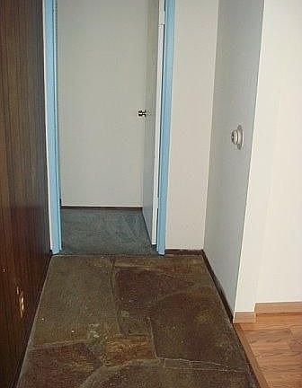 Stone slab entry way.