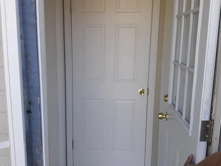 Double entry front doors for security.