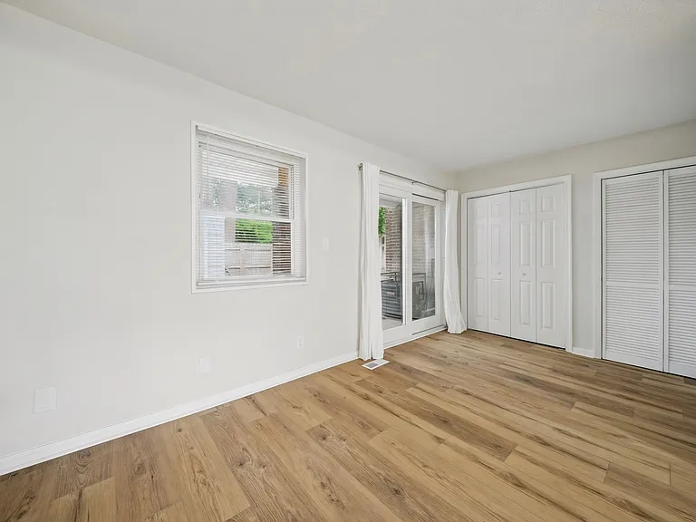 Back yard sliding glass door