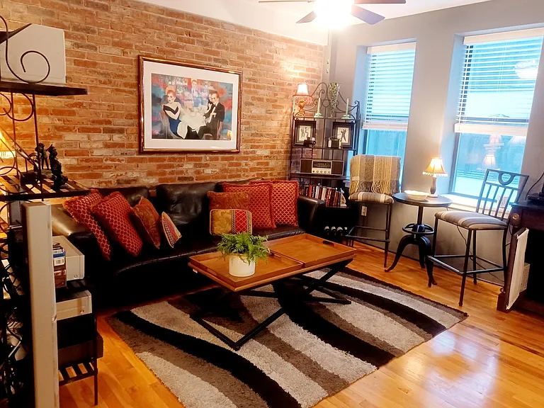 Living Room...Beautiful Italian Leather Couch, Collectable Art