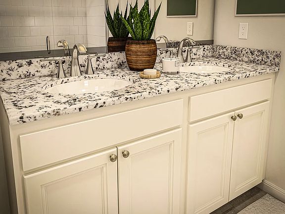 Primary bath with granite countertops