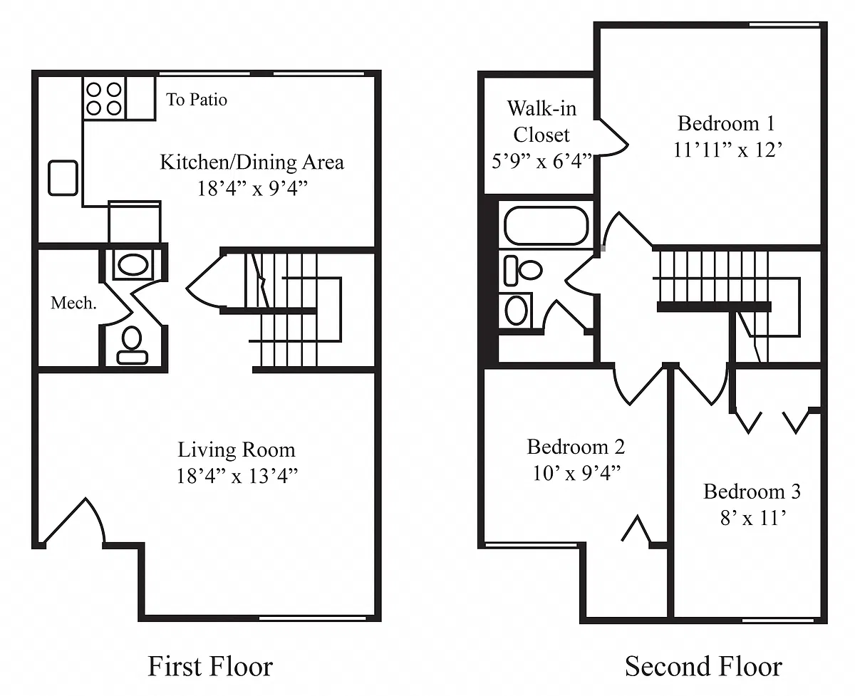 Floor plan Three-Bedroom