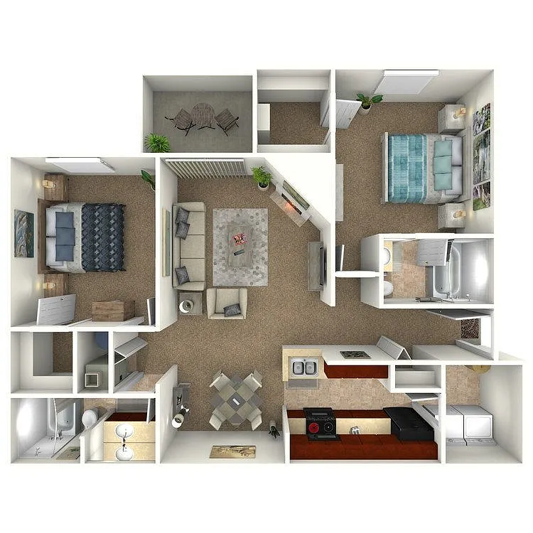 Floor plan The Sycamore - 2 Bedroom 2 Bat