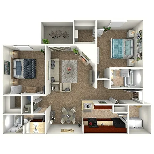 Floor plan The Sycamore - 2 Bedroom 2 Bat