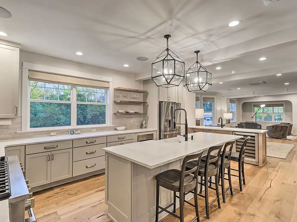 Main House - Fully stocked gourmet kitchen with all new appliances including GE Monogram 48" 6 burner + griddle gas range. West Elm dining ware, professional grade cookware, chef's steak knives, Ninja blender, plus both Keurig and traditional coffee maker