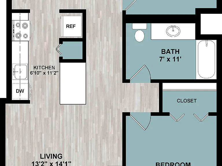 A6 | 1-Bedroom Floorplan A6 | 1-Bedroom Floorplan