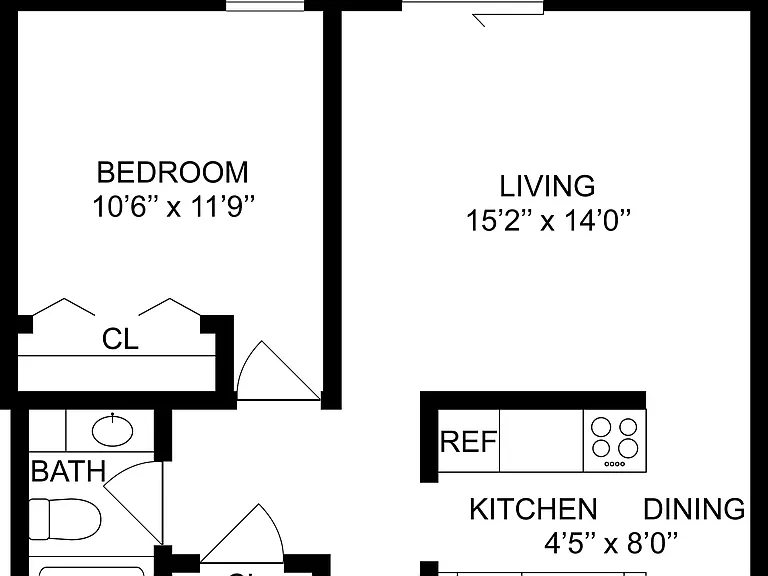 1B1B East | 1-Bedroom Floorplan 1B1B East | 1-Bedroom Floorplan