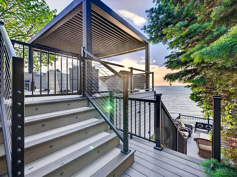 Stairs to the lower deck.
