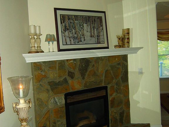 Stone Fireplace in Family Room