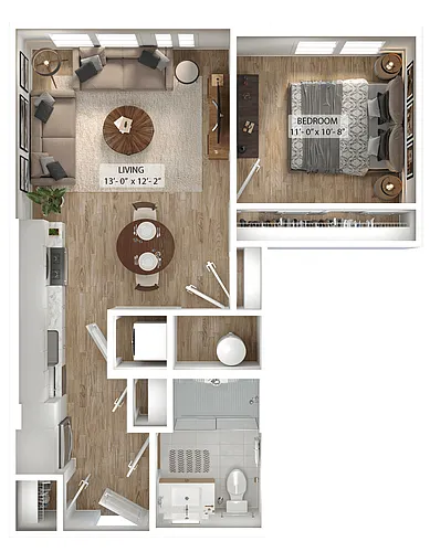 Floor plan 1 Bed/1 Bath-A4