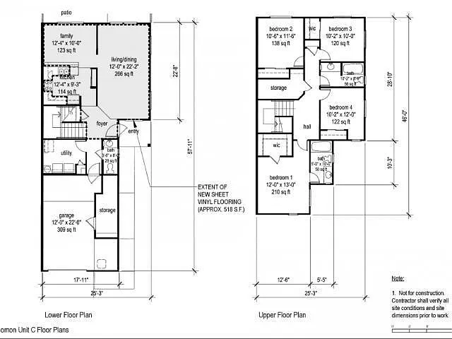 Floor plan 4-Bedroom Renovated Townhome Schofield