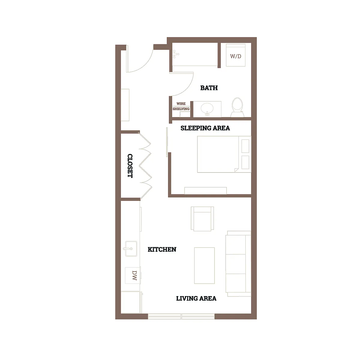 Floor plan Urban 1 Bedroom